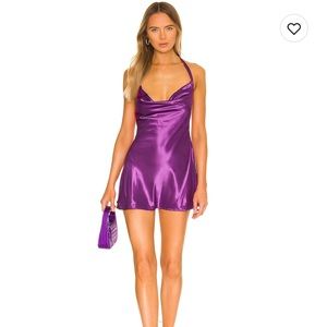 Purple Satin Mini Dress